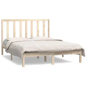 Berkfield Bed Frame Solid Wood Pine 140x190 cm