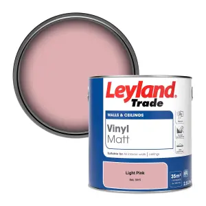 Leyland Trade Vinyl Matt Walls & Ceilings Emulsion Paint Light Pink (RAL 3015) 2.5L