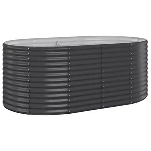 Berkfield Garden Planter Powder-coated Steel 175x100x68 cm Anthracite