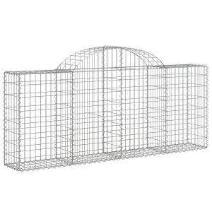 Berkfield Arched Gabion Baskets 13 pcs 200x30x80/100 cm Galvanised Iron