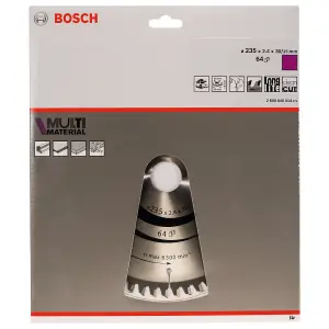 Bosch Professional Multi Material Circular Saw Blade - 235mm x 30/25mm x 2.4mm, 64 Teeth