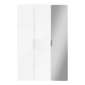 GoodHome Atomia Freestanding Matt white Chipboard Mirrored Triple Wardrobe (H)2250mm (W)1000mm (D)580mm