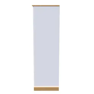 Whitby 2 Door Wardrobe with Shelf & Hanging Rail in White Ash & Oak (Ready Assembled)