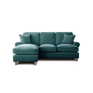 Sofas Express Mumbles Emerald Green Left Hand Chaise Scroll Manhattan Sofa