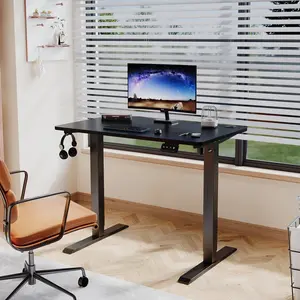 Hieronymus Electric Height Adjustable T-Shape Standing Desk Black / Black / 122 x 100 x 60 cm