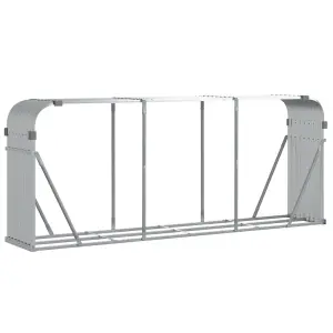 Log Holder Silver 234x45x100 cm Galvanised Steel