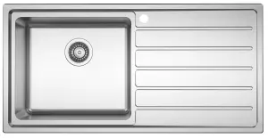 Clearwater Solar 1 Big Bowl and Right Hand Drainer Stainless Steel Kitchen Sink 1000x500mm - SO100R