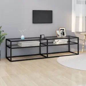 Berkfield TV Cabinet Transparent 160x40x40.5 cm Tempered Glass