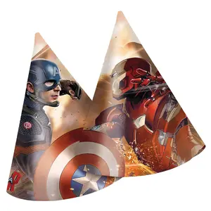 Captain America Civil War Characters Party Hats (Pack of 6) Multicoloured (One Size)