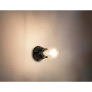 Luminosa Kera Globe Wall Lamp Black 1 Light E27