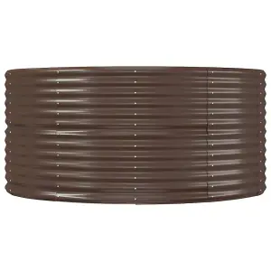 Berkfield Garden Planter Brown 447x140x68 cm Powder-coated Steel