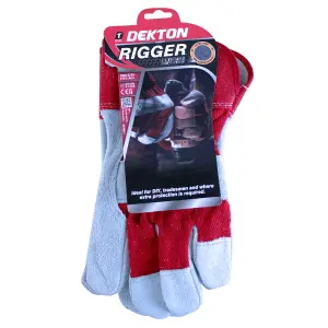 Dekton Rigger Glove, Red/White, One Size Fits All, Cat11, En388