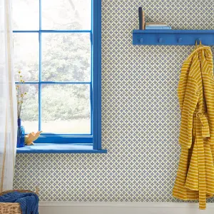 Joules Blue Geometric Smooth Wallpaper