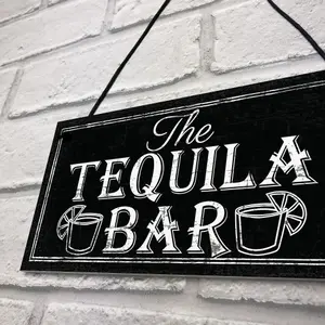 Red Ocean The Tequila Bar Garden Home Bar Shed Pub Vodka Shabby Chic Drink Plaque Friendship Gifts