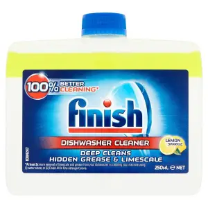 8 x Finish Dishwasher Cleaner Lemon Sparkle 250ml Deep Cleans Grease & Limescale