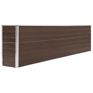 Berkfield Raised Garden Bed 320x40x77 cm Galvanised Steel Brown