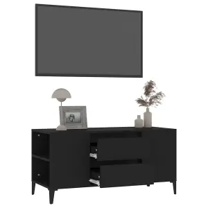 Berkfield TV Cabinet Black 102x44.5x50 cm Engineered Wood