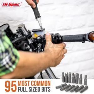 Hi-Spec 101pc 1/4 & 3/8 Inch Drive Metric Socket Set. 4 -17mm with Ratcheting Wrench and Extension Bars in a Compact Case