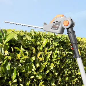 Terratek Cordless Hedge Trimmer 20V Long Reach Hedge Cutter with 2 Li-Ion Batteries & Charger