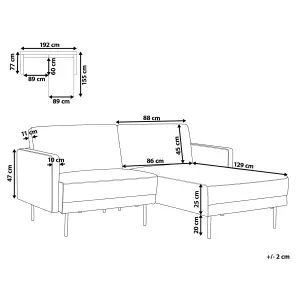 Left-Hand Corner Sofa BREDA Black 2 Seater Left Hand