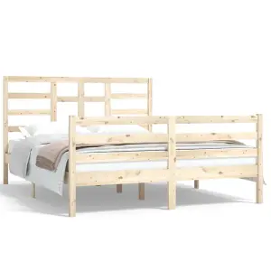 Berkfield Bed Frame Solid Wood 150x200 cm 5FT King Size