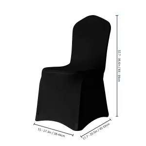 Polyester Spandex Chair Cover Stretchy Washable & Removable Chair Slipcover, Black, 1pc