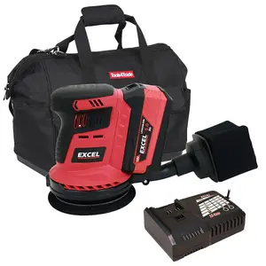 Excel 18V 125mm Rotary Sander with 1 x 4.0Ah Battery & Charger