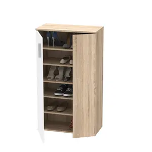 Shoe Cabinet for 20 Pairs of Shoes White/Brown