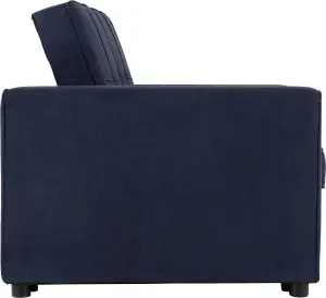 Astoria Sofa Bed in Navy Blue Fabric Contemporary and minimalist