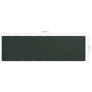 Berkfield Balcony Screen Dark Green 120x400 cm Oxford Fabric