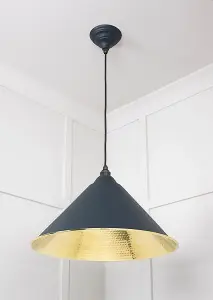 Hammered Brass Hockley Pendant in Soot