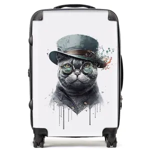 British Shorthair Cat Splashart Suitcase - Medium