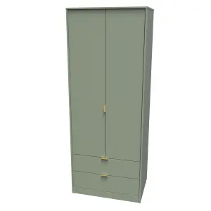 Fuji 2 Door 2 Drawer Wardrobe in Reed Green (Ready Assembled)