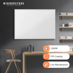 Mirrorstone 1200W Classic Infrared Heating Panel With White Frame