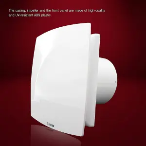 Blauberg Moon Zone 1 Bathroom Extractor Fan 100mm - White - Humidity Sensor