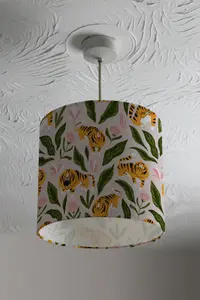 cute tigers and tropical leaves and flowers (Ceiling & Lamp Shade) / 25cm x 22cm / Ceiling Shade