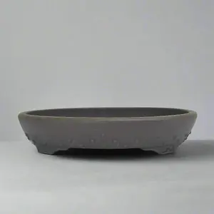 30cm Premium Unglazed Bonsai Pot - Oval - 30cm x 24cm x 6cm - Brown