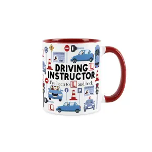 Driving Instructor Mug - Humourous Learner Driver Trades Funny Novelty Gift - Tea/Coffee Hot Drinks Red Ceramic Cup Present