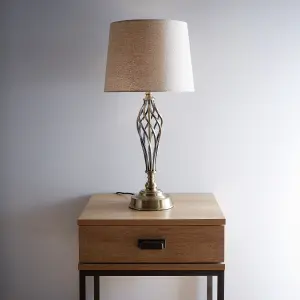 Compton Antique brass Table Lamp and Shade