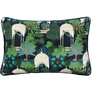 Wylder Serenity Printed Velvet Feather Rich Cushion