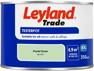 Leyland Trade Vinyl Matt Walls & Ceilings Emulsion Paint Pastel Green (RAL 6019) 350ml Tester