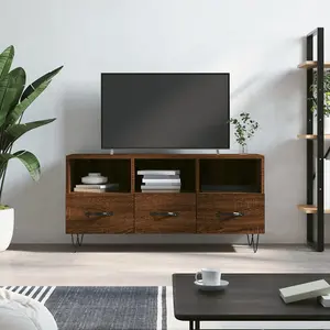 Berkfield TV Cabinet Brown Oak 102x36x50 cm Engineered Wood