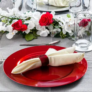 Metallic Napkin Rings - Red - 4.5cm - Pack of 6 - Decorative Napkin Holder by Harbour Housewares