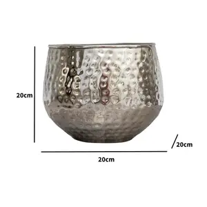 Melody Maison Silver Hammered Metal Planter