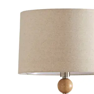 Kayleigh Wooden Floor Lamp with Tapered Shade