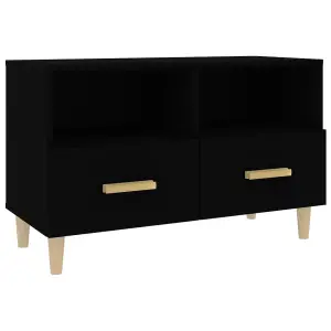 Berkfield TV Cabinet Black 80x36x50 cm Engineered Wood