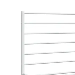 Berkfield Metal Bed Frame with Headboard and Footboard White 150x200 cm 5FT King Size