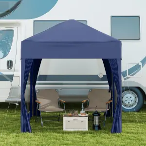 Outsunny 2mx2m Pop Up Gazebo Party Tent Canopy Marquee with Storage Bag Blue