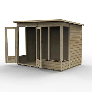 Beckwood Pent Summerhouse 8x6 - Double Door - 4 Windows