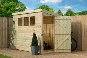 Empire 2500  Pent 7X5 pressure treated tongue and groove wooden garden shed door right side panel (7' x 5' / 7ft x 5ft) (7x5)